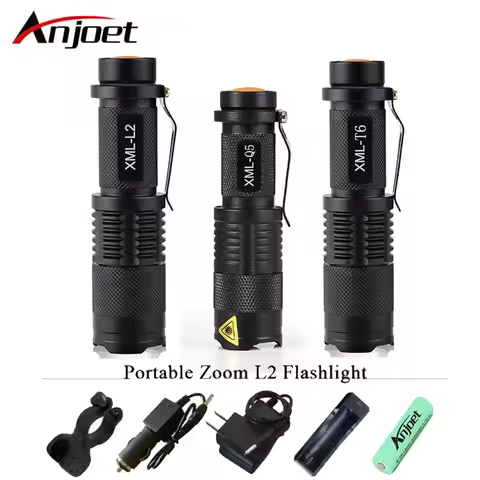 high quality Mini zoom flashlight led torch cree xml t6 l2 q5 waterproof lanterna rechargeable light