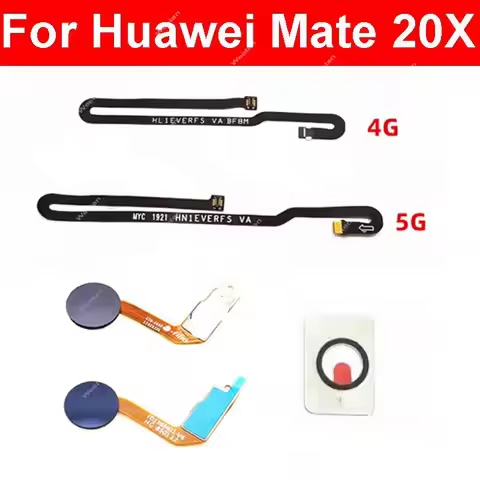 Home Button Flex Ribbon Fingerprint Connecting Flex Cable Fixed Iron Ring For Huawei Mate 20X 4G 5G 