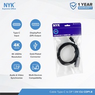 Type C to DP Cable (Display Port) 1.8m NYK