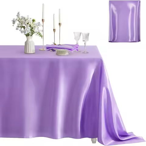 152x305CM Satin Tablecloth 60x120inch Rectangle Silk Tablecloths Table Decoration