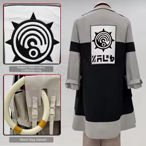 HOLOUN Gachiakuta Anime Enjin Cosplay Costume Embroidery Jacket Pants Bag Convention Halloween Chris