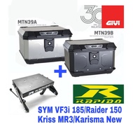 COMBO Monorack RAPIDO Box Alloy GIVI 39L Aluminum SYM VF3i 185 Karisma Kriss MR3 Raider 150 SYM185 R