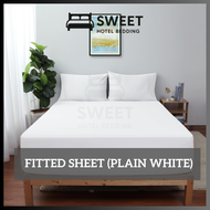 SWEET White Fitted Sheet Hotel/Cadar Putih Hotel/Cadar Hotel Queen/White Bedsheet Hotel Quality/酒店床单