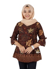 Baju Batik Wanita Atasan Blus Batik Pekalongan Murah Lengan Tiga Perempat Motif Terbaru Adem New Mod