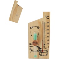 Wooden Sauna Thermometer Hourglass, Wall Mounted Sauna Thermometer with 15 Minute Sand Timer