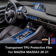 For MAZDA MAZDA3 20-21 Car Interior Center Console Transparent TPU