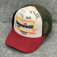 DSQUARED2 Men's and Women's Fashion Button Buckle Baseball Cap, Dsquared2 cool khaki mesh hat MU173