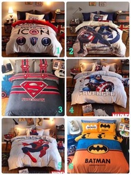 （復仇者聯盟）美國隊長 蜘蛛人 蝙蝠俠 超人純棉床包床單四件組加大床組四件套