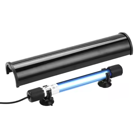 Aquarium Lamp Shade with Glass Tube Fixing Clip and Sliding Grooves Limited Protections for Fish fro