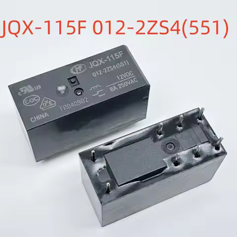 New JQX-115F 005/009/012/024/048-2ZS4AF/2ZS4/2ZS4A/2ZS4B (115F2C-5V/9V/12V/24V/48V-8A) Relay 8pins