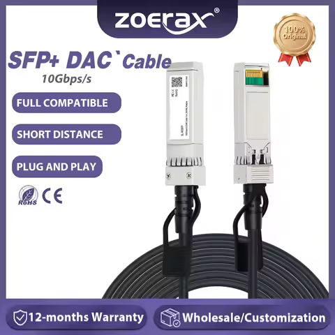 ZoeRax 10G SFP+ DAC Cable Passive Direct Attach Copper 0.5-7m Compatible with Cisco/MikroTik/HP/Inte