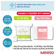 [Combo of 6 Bags/Box] Japanese Miniso Makeup Remover Cotton Pads - Super Soft, Good Absorbency (180/