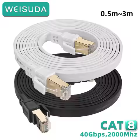CAT 8 Ethernet Cable 20m 26AWG High Speed 40Gbps 2000MHz Heavy Duty Shielded S/FTP Cord for PS5, PS4