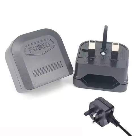 EU Plug To Uk 3 Pin Plug Type G With 5A Fuse Power Socket European To British Singapore Travel Plug 