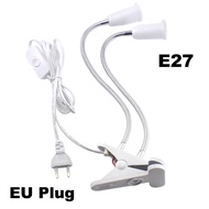 QKKQLA4 Head E27 light bulb Lamp AC power supply base Flexible holder EU US uk Plug socket desk Clip