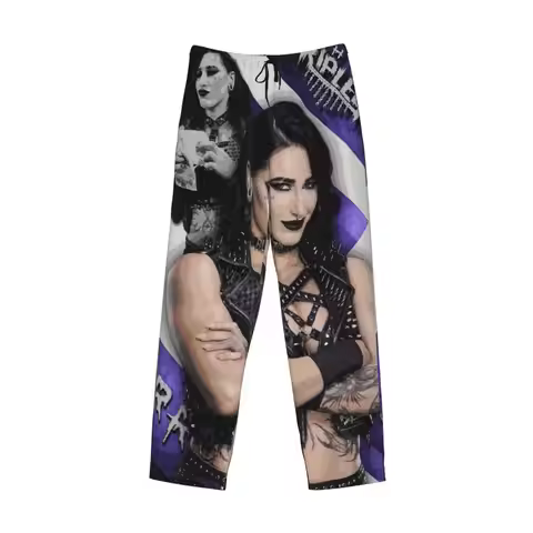 Custom WWE Rhea Ripley Pajama Pants Men Sleepwear Sleep Lounge Bottoms with Pockets