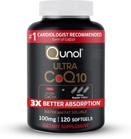 Qunol CoQ10 100mg Softgels, Ultra CoQ10 100mg, 3x Better Absorption, Antioxidant for Heart Health &