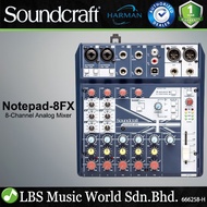 Soundcraft Notepad-8FX 8 Channel Analog Mixing Console Mixer with USB Audio Interface and Lexicon Ef