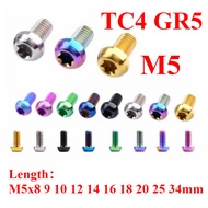 M5 p0.8mm x 8 9 10 12 14 16 18 20 25mm TC4 GR5 Titanium Alloy Screw T25 button Torx Head Multiple Co