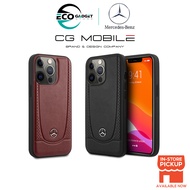 Mercedes-Benz Official Genuine Phone Case iPhone 14 Series Leather Urban Back Hard Case Perforations