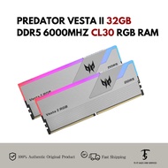 Acer Predator Vesta II RGB DDR5 RAM 32GB (16GBx2) 6000MHz CL30, Intel XMP 3.0 AMD Expo Ram Memory