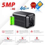 XIHANCAM 5MP CCTV Mini Sim Card 4G Kamera Kecil Baterai CCTV Mini Tersembunyi Tanpa Kabel Konek HP