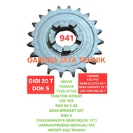 Clutch gear clutch gear sprocket 20T dok 5 yanmar TF85 TF105 hand tractor YZC YST PRO DX 3-32 gear b