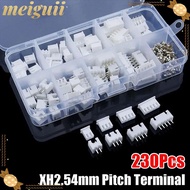 MEIGUII 230Pcs 2.54mm Pitch Terminal, Male And Female 2p 3p 4p 5pin Pin Connector, 4 Value XH2.54 Ho
