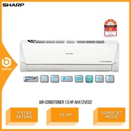 Sharp J-Tech Inverter Air Conditioner R32 1.5 HP Super Jet Mode 5 Star Rating AHX12VED2 Aircond Penghawa Dingin