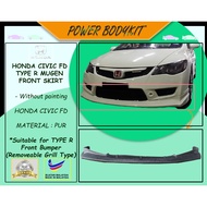 ✨ READY STOCK ✨ Civic FD FD2R Type R Mugen Front Skirt (Type R Front Bumper) Material PUR (Getah)