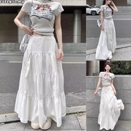 White Skirt Baggy Skirt Kembang White Long Skirt Skirt Putih Black Skirt A Cut Retro Skirt Women A L