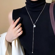 Agatha teardrop long necklace / Korean long necklace