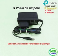 Adaptor 9V 0.85A Ruoter modem 9 Volt 0.85 Amper 5.5x2.1 TP-Link genuin