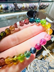 天然老礦濃色碧璽7mm15.09g帶藍碧紫碧璽財事業強磁場旺夫石