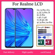 Original For Realme C2 3 Pro C3 5 5i 5 Pro 6 6i 6 Pro 7 4G 7 5G 7i 8 5G 8i 9i 9 Pro 10 Pro LCD Displ