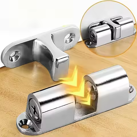 Wholesale Furniture Door Ball Latch Brass Double Roller Spring Ball Catch Latches Cabinet Closet Doo