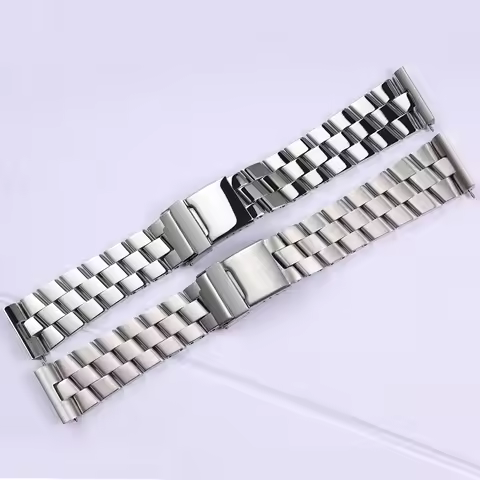 high quality 24mm brushed polished silver solid stainless steel watchband for Breitling Super Ocean 