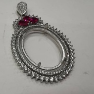 925 Silver Pendant Casing. 925 Silver pendant frame.
