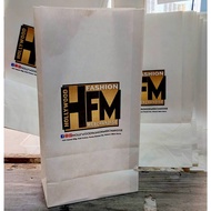 Custom Print WHITE BROWN paper bag / supot / loot bag 50s