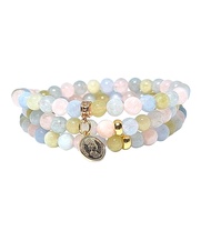 HM Vòng Tay nữ đá Beryl 6 li Quấn 3 mix Charm Nữ Hoàng | Hoa Minh Gem