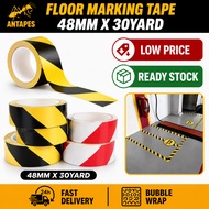 Floor Tape 48mm X 30y Floor Safety Caution Warning Tape PVC Vinyl Floor Marking Tapes READY STOCK EX