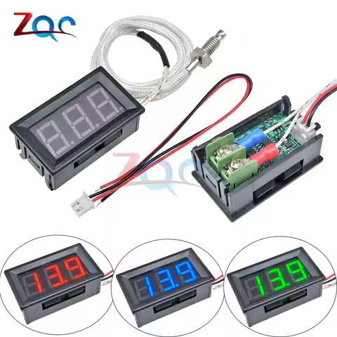 XH-B310 Digital Tube LED Display Thermometer 12V Temperature Meter K-type M6 Thermocouple Tester -30