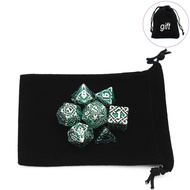 YANSHEGNYI 2023 Metal Dice 7PCs Dnd Set Solid Polyhedral D&D Dice DND For Role Playing Game Rpg Roll