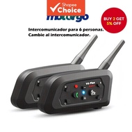 Motorcycle Bluetooth 5.1 helmet headset intercom motorcycle 6 rider waterproof walkie-talkie MP3 mot