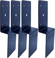 4 PCS Heavy Duty Steel Z Brackets 6" Post to Beam Support,Double Angle Channel Profile Corner Brace 