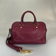 LV M40827 酒紅皮革壓紋SPEEDY25肩背包