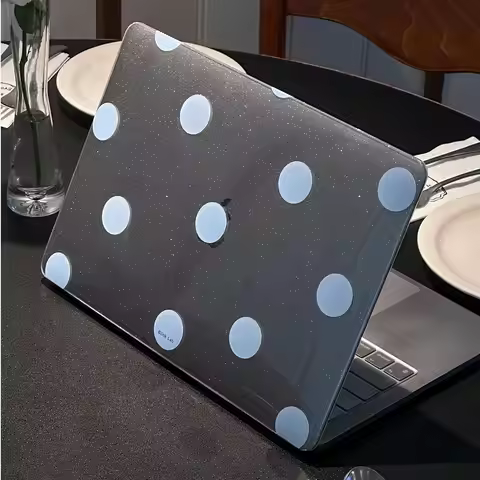 Shining Blue Polka Dots New Laptop Case For Macbook 13Neo A3404 Air 13.6 M4 M3 M2 A2681 A3113 A3240 