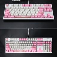 【Worth-Buy】 Mechanical Keyboard Keycap Sakura Pink Pbt 104 Key 5 Sides Dye Sublimated Oem Profile Cherry Mx Gk61 Ganss Rk Fico Anne Pro 2