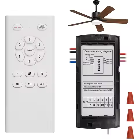 1set Remote Control Ceiling Fan Receiver Kit 6 Speed ​​Dimmer DC Output Ceiling Fan Light Household 