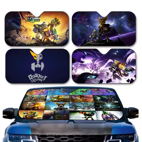 R-Ratchet And Clank Game Windshield Car Sunshade Funny Animal Windshield Sun Shade Window Cars Foldi